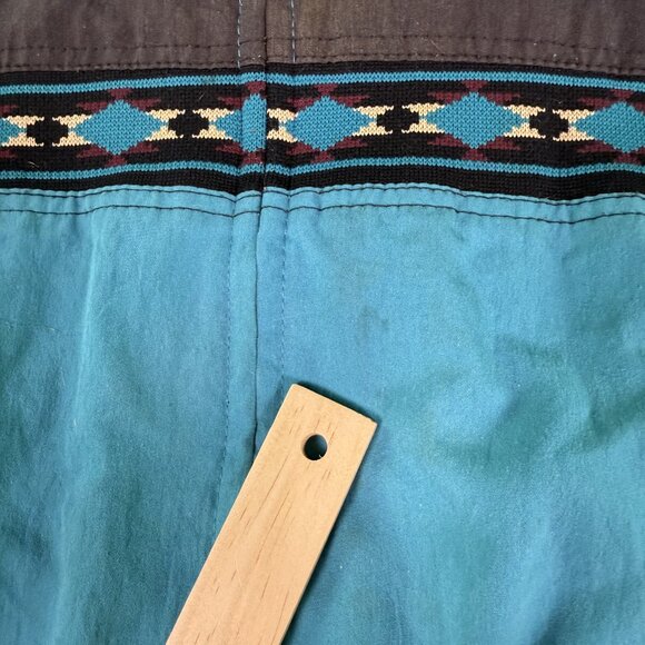 Vintage Santa Fe Trail Zip Up Aztec Windbreaker Jacket Teal Men’s Large - Picture 4 of 10